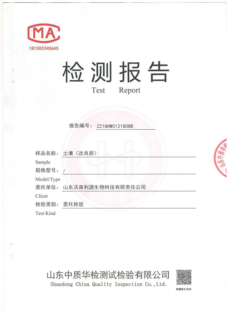 土壤检测报告(对照组)