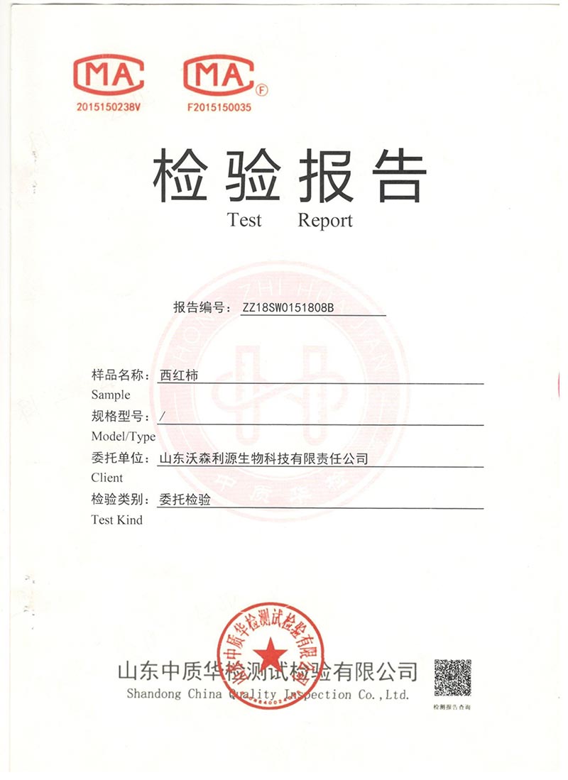 西红柿检测报告(对照组)