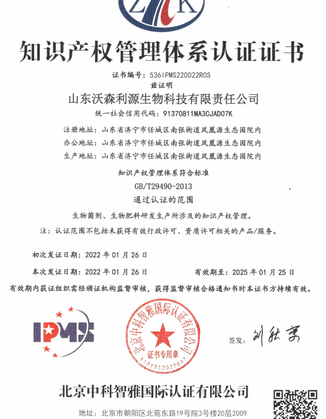 知识产权管理证书